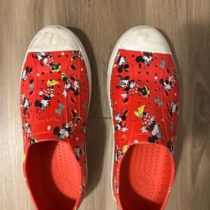 Native Shoes Red and White Minnie Mouse Sneakers